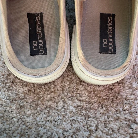 No Boundaries White Canvass Lace UP Chunky Platform Mule 90"s y2k Shoe sz 7 M - Picture 8 of 8